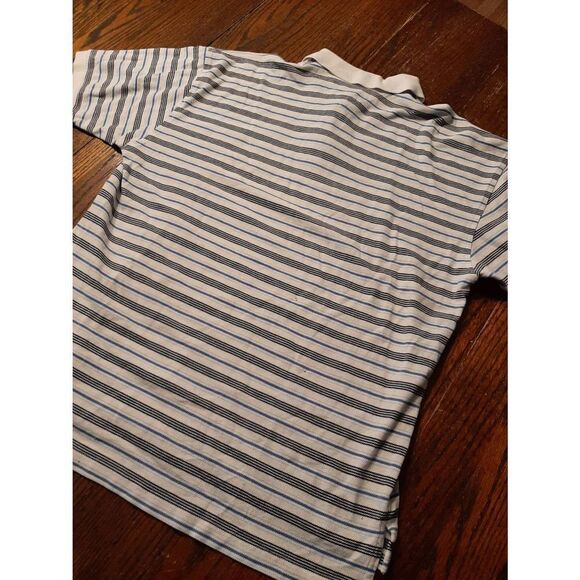 XL Tommy Hilfiger Blue White Cotton Short Sleeve Polo Shirt Collared Top - Picture 4 of 4